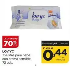 Alimerka Lov'yc - toallitas para bebe con crema sensible oferta