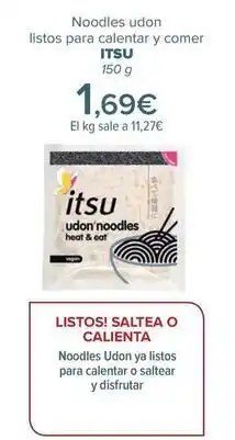 Carrefour Itsu - noodles udon listos para calentar y comer oferta