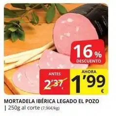 Supermercados MAS El pozo - mortadela ibérica legado oferta