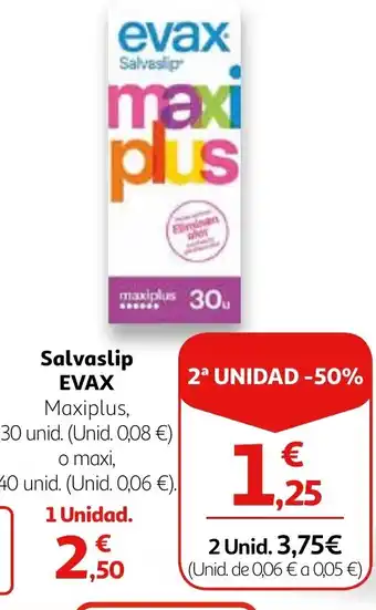 Alcampo Salvaslip EVAX Maxiplus, oferta