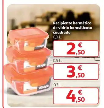 Alcampo Recipiente hermético de vidrio borosilicato cuadrado oferta