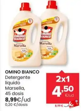 Autoservicios Familia Omino bianco - detergente líquido marsella, 45 dosis oferta