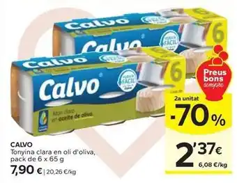 Caprabo Calvo - tonyina clara en oli d'oliva oferta