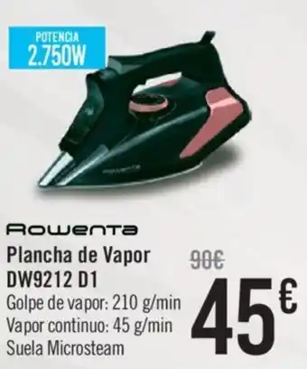 Carrefour Rowenta Plancha de Vapor DW9212 D1 oferta