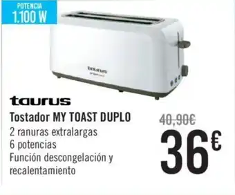 Carrefour Taurus Tostador My Toast Duplo oferta