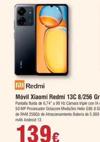 FROIZ Móvil Xiaomi Redmi 13C 8/256 Gris oferta