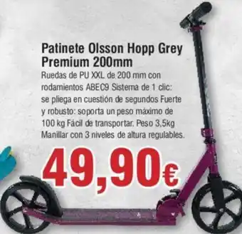 FROIZ Patinete Olsson Hopp Grey Premium 200mm oferta