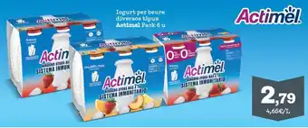 Sorli Iogurt per beure diversos tipus Actimel Pack 6 u oferta