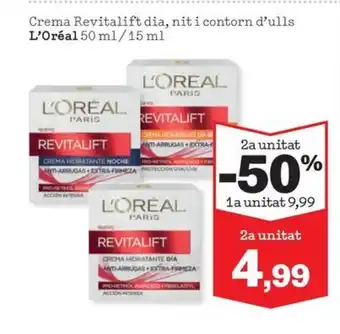 Sorli Crema Revitalift dia, nit i contorn d'ulls L'Oréal 50 ml/15 ml oferta