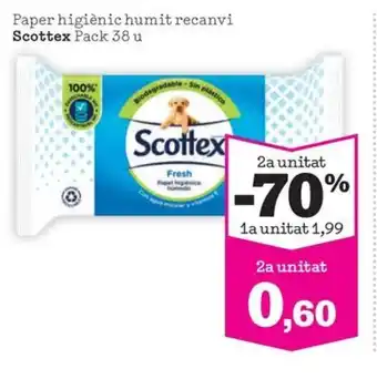 Sorli Paper higiènic humit recanvi Scottex Pack 38 u oferta