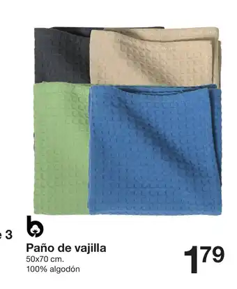 Zeeman Paño de vajilla 50x70 cm. 100% algodón oferta