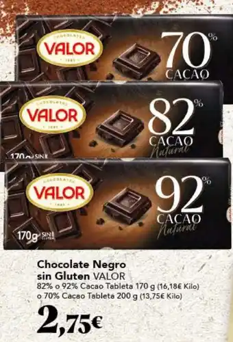 Gadis Chocolate Negro sin Gluten VALOR oferta