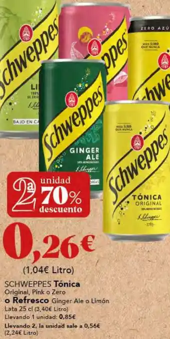 Gadis Schweppes TÓNICA oferta