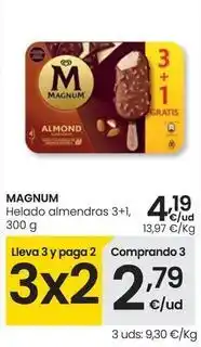 Eroski Magnum - helado almendras 3+1 oferta