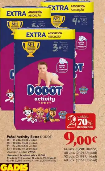 Gadis Pañal Activity Extra DODOT oferta