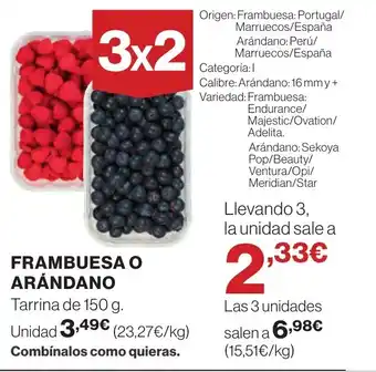 Hipercor FRAMBUESA O ARANDANO oferta