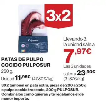 Hipercor PATAS DE PULPO COCIDO PULPOSUR oferta