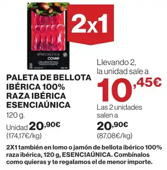 Hipercor PALETA DE BELLOTA IBÉRICA 100% RAZA IBÉRICA ESENCIAÚNICA oferta