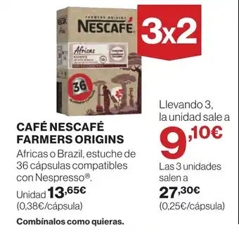 Hipercor CAFÉ NESCAFÉ FARMERS ORIGINS oferta