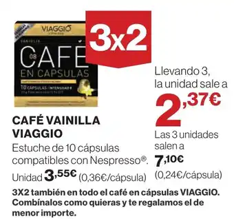 Hipercor CAFÉ VAINILLA VIAGGIO oferta
