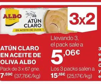 Hipercor ATÚN CLARO EN ACEITE DE OLIVA ALBO oferta