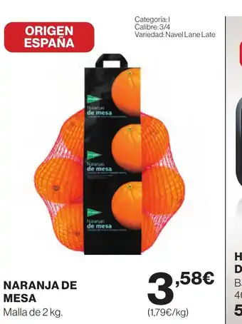 Hipercor NARANJA DE MESA oferta