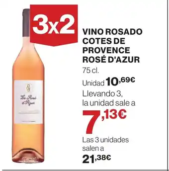 Hipercor VINO ROSADO COTES DE PROVENCE ROSÉ D'AZUR oferta