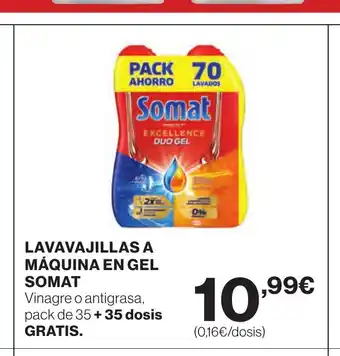 Hipercor LAVAVAJILLAS A MÁQUINA EN GEL SOMAT oferta