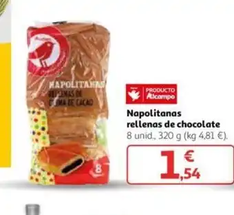 Alcampo Napolitanas rellenas de chocolate oferta