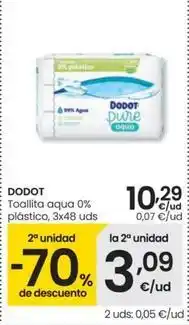 Eroski Dodot - toallita aqua 0% plastico oferta