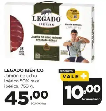 Alimerka LEGADO IBÉRICO Jamón de cebo ibérico 50% raza ibérica, 750 g. oferta