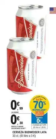 E.Leclerc Budweiser - cerveza lata oferta