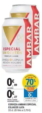 E.Leclerc Ambar - cerveza especial celiacos oferta