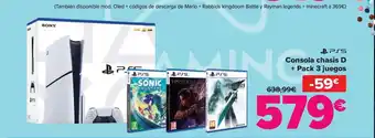 Carrefour Consola chasis D + Pack 3 juegos oferta