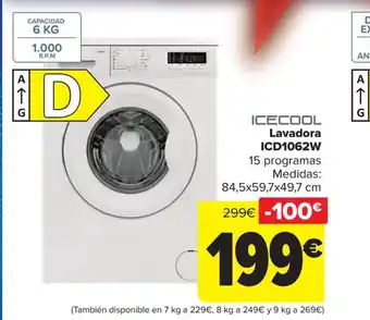 Carrefour ICECOOL Lavadora ICD1062W oferta