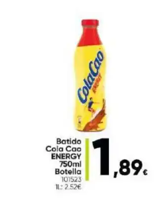 Family Cash Batido Cola Cao ENERGY 750ml Botella oferta