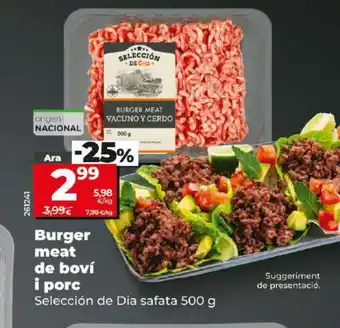 Dia Burger meat de boví i porc oferta