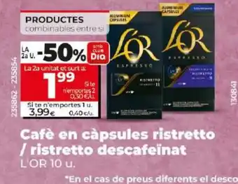 Dia Cafè en càpsules ristretto oferta