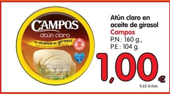 Alimerka Campos Atún claro en aceite de girasol oferta
