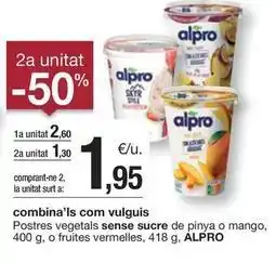 BonpreuEsclat Alpro - postres vegetals sense sucre de pinya oferta