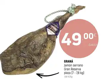 Coviran Granà Jamón Serrano Gran reserva pieza oferta