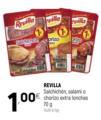 Coviran Revilla Salchichón, salami o chorizo extra lonchas 70g oferta