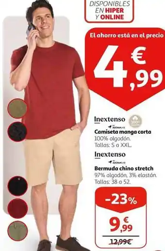 Alcampo Inextenso - camiseta manga corta oferta