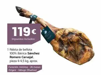 HiperDino 1 paleta de bellota 100% ibérica sánchez romero carvajal oferta