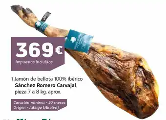HiperDino 1 jamón de bellota 100% ibérico sánchez romero carvajal oferta
