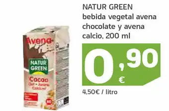 HiperDino Bebida vegetal de chocolate y avena calcio naturgreen oferta