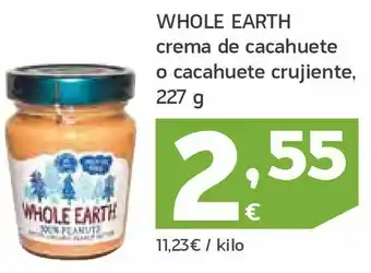 HiperDino Crema de cacahuete whole earth oferta