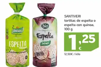 HiperDino Tortitas de espelta o espelta con quinoasantiveri oferta