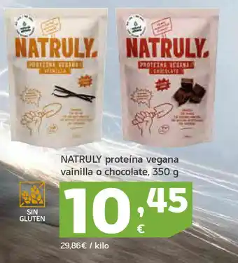 HiperDino Proteína vegana vainilla o chocolate natruly oferta