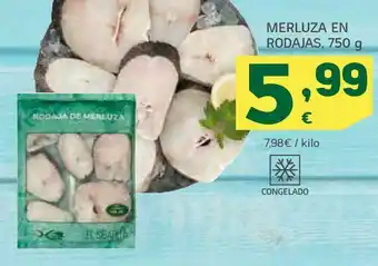 HiperDino Merluza en rodajas, 750 g oferta